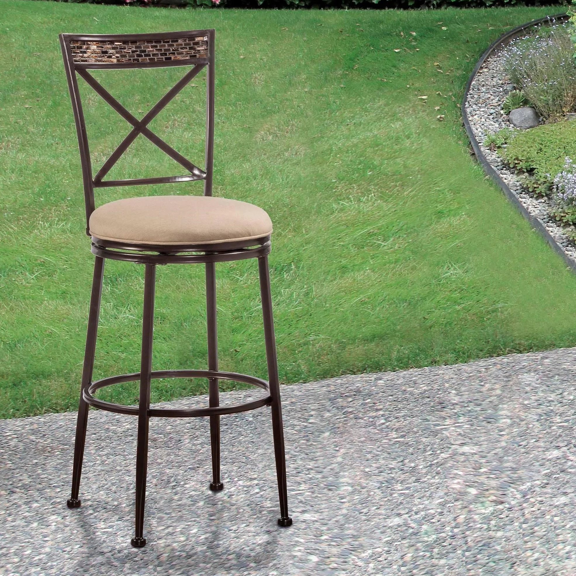 Hillsdale Indoor/Outdoor Stools 6317830 Swivel Bar Stool with XBack